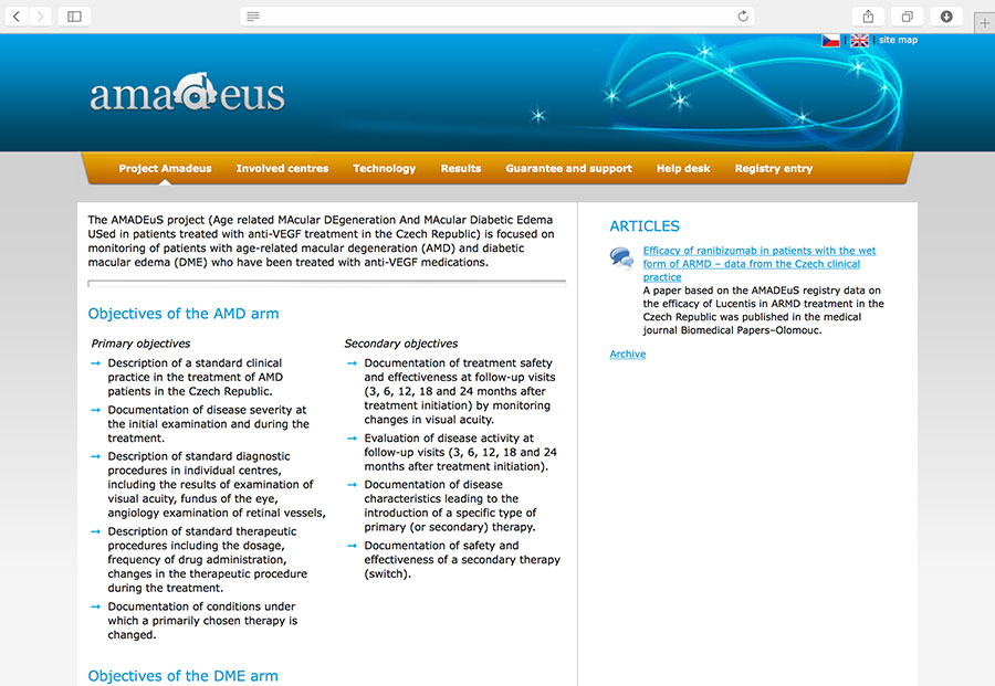 AMADEUS: clinical registry of patients suffering from age-related macular degeneration (AMD) or diabetic macular oedema (DMO) who have been treated with anti-VEGF medications