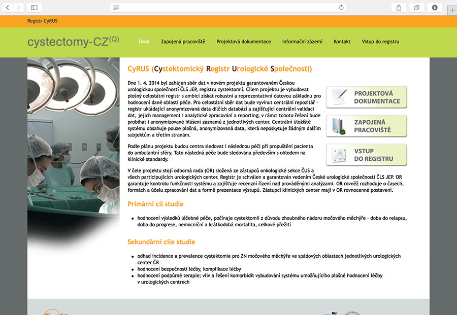 CyRUS - Cystektomický Registr Urologické Společnosti