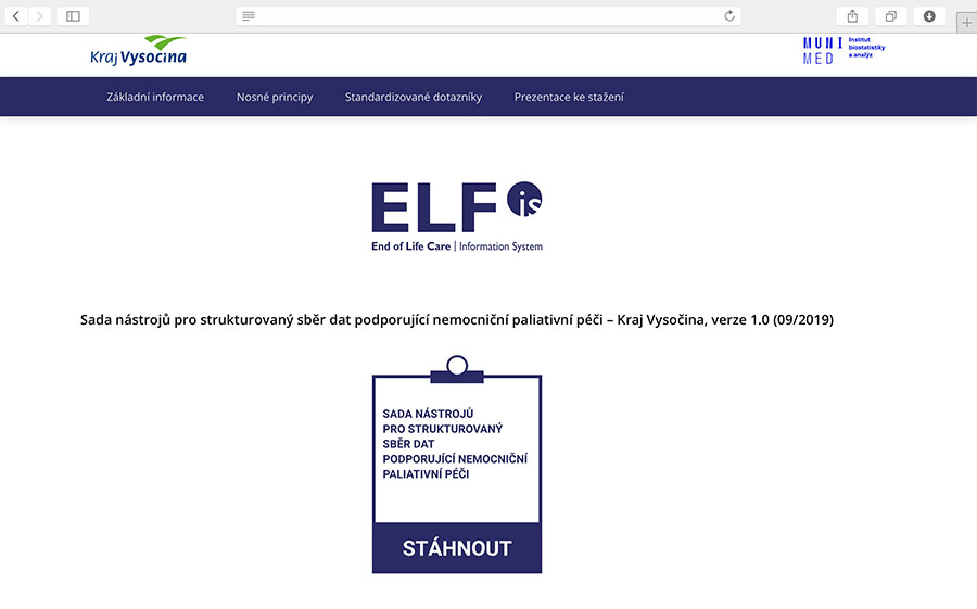 ELFis – informační systém zaměřený na sledování péče v závěru života