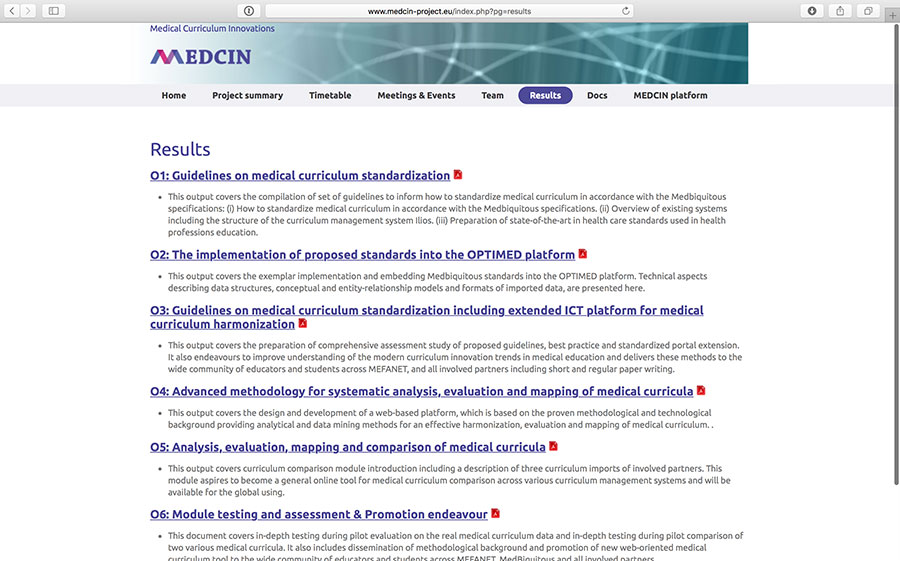 MedCIn – Medical Curriculum Innovations