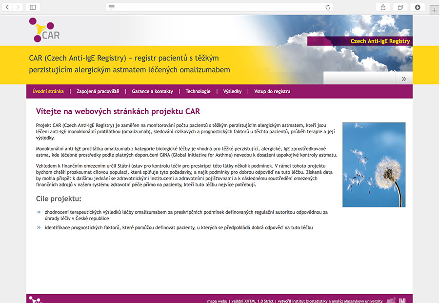 CAR: registry of patients suffering from severe persisting allergic asthma who have been treated with omalizumab.