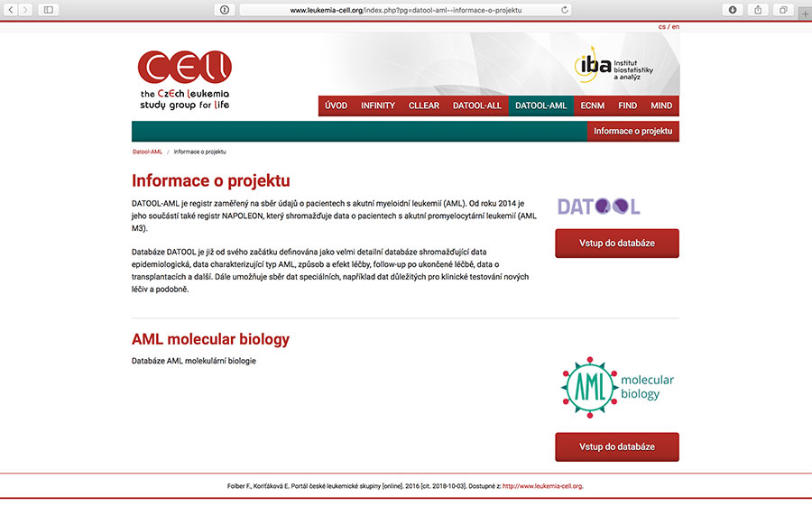 DATOOL AML: klinický registr pacientů s akutní myeloidní leukemií (AML)