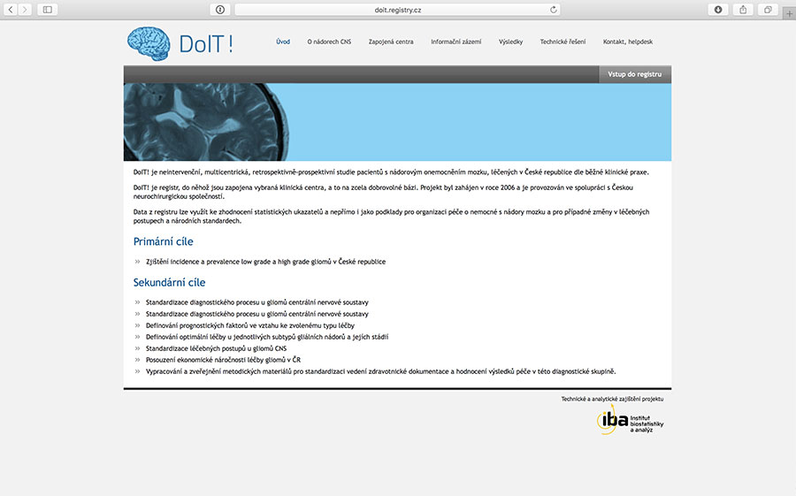 DoIT: neintervenční, multicentrická, retrospektivně-prospektivní studie pacientů s nádorovým onemocněním mozku, léčených v České republice dle běžné klinické praxe