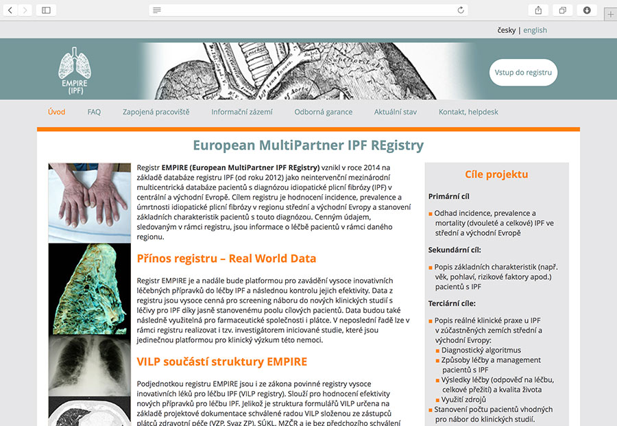 EMPIRE: klinický registr pacientů s idiopatickou plicní fibrózou (IPF)