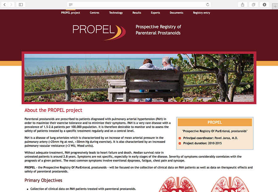 PROPEL: registr pacientů s plicní arteriální hypertenzí (PAH), kteří jsou léčeni parenterálními prostanoidy